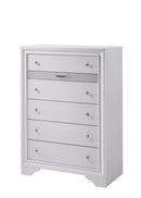 Contemporary Solid Wood Chest With Jewelry Drawer, White-Cabinet and Storage chests-White-Solid Wood and Metal-JadeMoghul Inc.