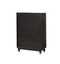 Contemporary Solid Wood Chest With Spacious Drawers, Dark Gray-Cabinet and Storage chests-Gray-Solid Wood and Metal-JadeMoghul Inc.