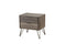 Contemporary Solid Wood Night Stand with Metal Hairpin Legs, Grey-Bedroom Furniture-Grey-Solid Wood and Metal-JadeMoghul Inc.
