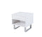 Contemporary Storage End Table With Metallic Base, Glossy White-End Tables-White-Wood/Metal-JadeMoghul Inc.