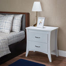 Contemporary Style 2 Drawers Wood Nightstand By Babb, White-Nightstands and Bedside Tables-White-PVC Veneer MDF PB-JadeMoghul Inc.