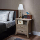 Contemporary Style 2 Drawers Wood Nightstand By Colt, Brown-Nightstands and Bedside Tables-Brown-Paper Veneer MDF PB-JadeMoghul Inc.