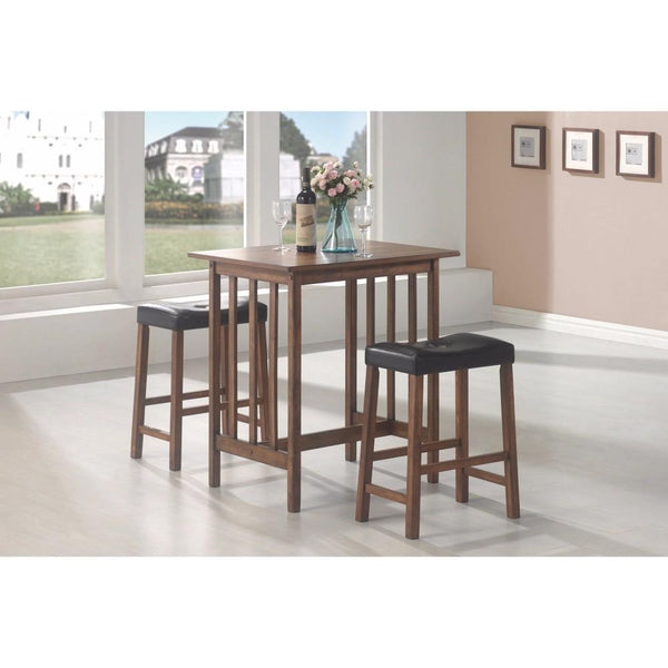 Contemporary Style 3 Piece Counter Height Set, Brown-Living Room Furniture Sets-Brown-MDF-JadeMoghul Inc.