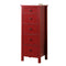 Contemporary Style 5 Drawers Wooden Chest, Red-Accent Chests and Cabinets-Red-Wood-JadeMoghul Inc.