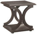 Contemporary Style C-Shaped End Table With Open Shelf & Tabletop, Espresso Brown-End Tables-Brown-Wood-JadeMoghul Inc.