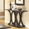 Contemporary Style C-Shaped Sofa Table With Open Shelf, Espresso Brown-Tables-Brown-Wood-JadeMoghul Inc.