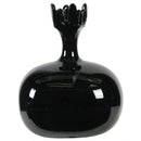 Contemporary Style Ceramic Vase With Designer Top, Black-Vases-Black-Ceramic-JadeMoghul Inc.