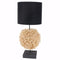 Contemporary Style Corn Stalk Table Lamp, Black-Table Lamps-Black-natural strawwoodfabricmetal-JadeMoghul Inc.