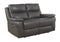 Contemporary Style Double Recliner Leather Love Seat, Gray-Living Room Furniture-Gray-Leather-JadeMoghul Inc.