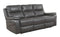Contemporary Style Double Recliner Leather Sofa, Gray-Living Room Furniture-Gray-Leather-JadeMoghul Inc.