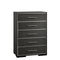 Contemporary Style Five Drawer Wooden Chest with Bar Handles, Gray-Cabinet and Storage Chests-Gray-Wood and Metal-JadeMoghul Inc.