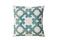 Contemporary Style Floral Designed Set of 2 Pillow Throws, Ivory and Teal Blue-Accent Pillows-Ivory, Blue-Polyester Linen-JadeMoghul Inc.