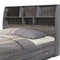 Contemporary Style Gray Finish Twin Size Bookcase Headboard With Six Shelves.-Headboards-Gray-Wood-JadeMoghul Inc.