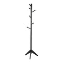 Contemporary Style Hall Tree Coat Rack, Black-Coatracks and Umbrella Stands-Black-Wood-JadeMoghul Inc.