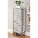 Contemporary Style Jewelry Armoire, Silver-Jewelry Armoires-Silver-Mdf-JadeMoghul Inc.
