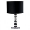 Contemporary Style Metal and Crystal Table Lamp With Geometric Design, Black-Table Lamps-Black-Metal Crystal-JadeMoghul Inc.