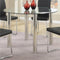Contemporary Style Metal Table with Round Glass Tabletop, Silver-Console Tables-Silver-Glass and Metal-JadeMoghul Inc.