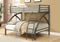 Contemporary Style Metal Twin over Full Bunk Bed , Gunmetal Gray-Bedroom Furniture-Gray-Metal-JadeMoghul Inc.