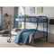 Contemporary Style Metal Twin Over Full Bunk Bed with 2 Side Ladders, Blue-Bedroom Furniture-Blue-Metal-JadeMoghul Inc.