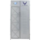 Contemporary Style Metal Wardrobe with 2 Doors, Silver-Cabinet and Storage Chests-Silver-Metal-JadeMoghul Inc.