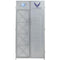 Contemporary Style Metal Wardrobe with 2 Doors, Silver-Cabinet and Storage Chests-Silver-Metal-JadeMoghul Inc.