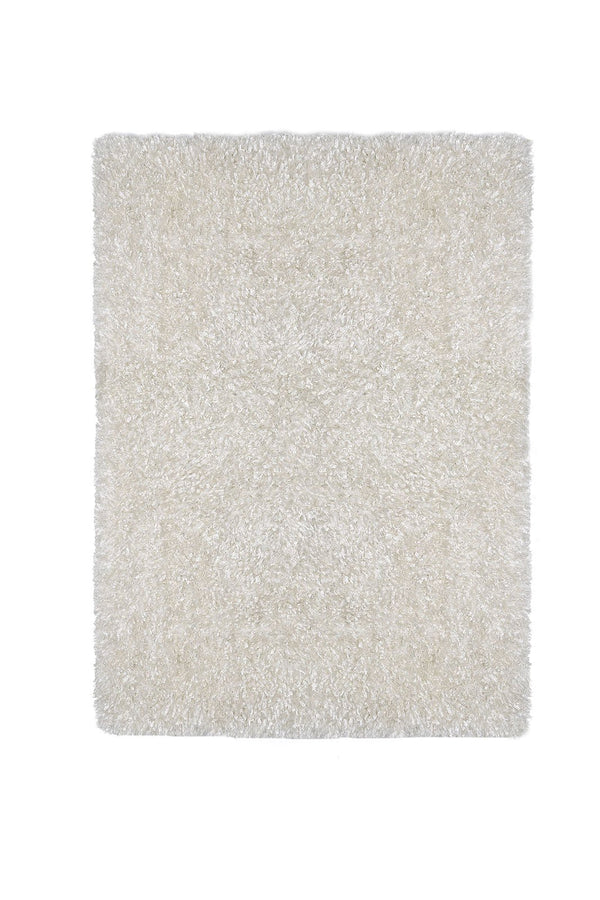Contemporary Style Polyester Area Rug With cotton Backing, White-Rugs-White-Cotton & Polyester-JadeMoghul Inc.
