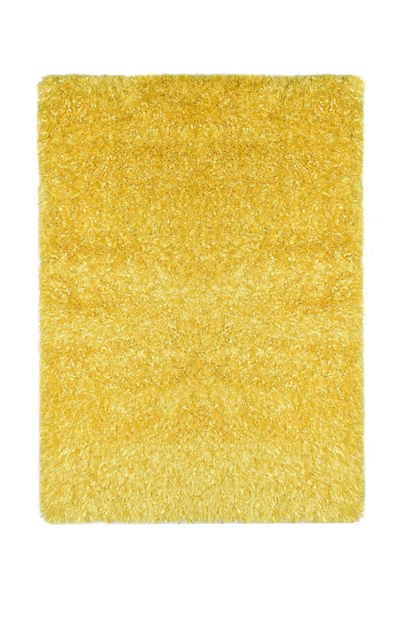 Contemporary Style Polyester Area Rug With cotton Backing, Yellow-Rugs-Yellow-Cotton & Polyester-JadeMoghul Inc.