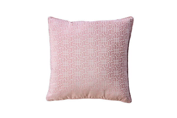 Contemporary Style Set of 2 Throw Pillows With Intricate Designing, Rose Pink-Accent Pillows-Rose Pink-Polyester Jacquard-JadeMoghul Inc.