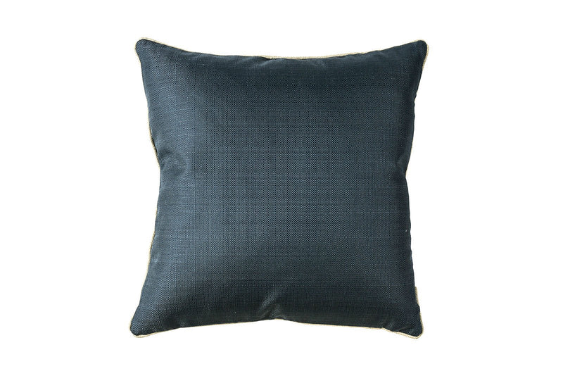 Contemporary Style Set of 2 Throw Pillows With Plain Face, Navy Blue-Accent Pillows-Blue-Polyester FiberVelvet-JadeMoghul Inc.