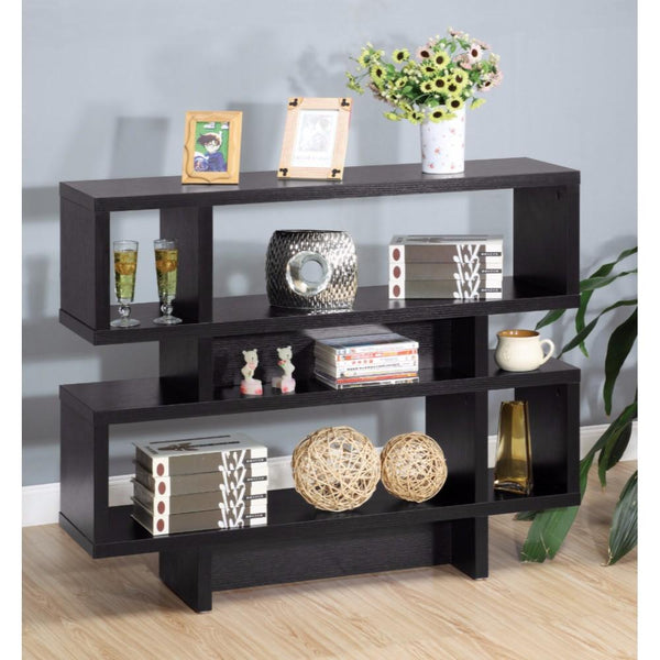 Contemporary Style Sofa Console / Display Cabinet, Black-Storage Cabinets-Black-Wood-JadeMoghul Inc.