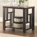 Contemporary Style Solid Wooden End Table With Bottom Shelf, Brown-End Tables-Brown-Wood-JadeMoghul Inc.