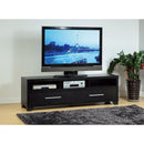 Contemporary Style TV Stand With 3 Open Shelves.-Entertainment Centers and Tv Stands-Black-Metal-JadeMoghul Inc.