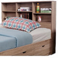 Contemporary Style Twin Size Bookcase Headboard With 6 Shelves.-Headboards-Dark Brown-Wood-JadeMoghul Inc.