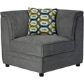 Contemporary Style Velvet Modular Wedge with 1 Pillow, Gray-Bedroom Furniture-Gray-Wood and Velvet-JadeMoghul Inc.