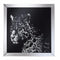 Contemporary Style Wall Mirror With Image Of Leopard, Clear And Black-Accent Chests and Cabinets-Clear And Black-Glass-JadeMoghul Inc.