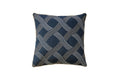 Contemporary Style Wavy Criss-cross Design Polyster Throw Pillow, Navy Blue, Set of 2-Accent Pillows-Blue-FABRIC Polyester FUR-JadeMoghul Inc.