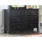 Contemporary Style Wood and Metal Dresser with 6 Drawers, Black-Bedroom Furniture-Black-Wood and Metal-JadeMoghul Inc.