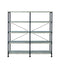 Contemporary Style Wood and Metal Open Bookcase, Gray-Book Cases-Gray-Wood and Metal-JadeMoghul Inc.