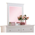Contemporary Style Wood Rectangular Mirror, White-Mirrors-White-Wood and Mirror-JadeMoghul Inc.