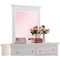 Contemporary Style Wood Rectangular Mirror, White-Mirrors-White-Wood and Mirror-JadeMoghul Inc.