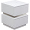 Contemporary Style Wooden Accent Table with Two Drawers, White and Silver-Accent Tables-White and Silver-Wood and Metal-JadeMoghul Inc.