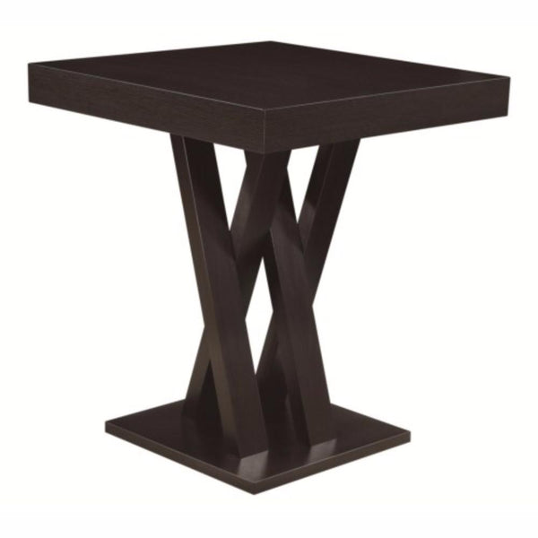 Contemporary Style Wooden Bar Table, Brown-Coffee Tables-Brown-Wood-Cappuccino-JadeMoghul Inc.