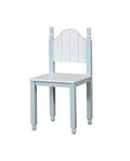 Contemporary Style Wooden Chair With Camel Back, Blue And White-Accent Chairs-Blue And White-Solid Wood and Wood Veneer-JadeMoghul Inc.