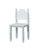 Contemporary Style Wooden Chair With Camel Back, Blue And White-Accent Chairs-Blue And White-Solid Wood and Wood Veneer-JadeMoghul Inc.