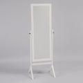 Contemporary Style Wooden Cheval Mirror, White-Floor Mirrors-White-Wood & Glass-JadeMoghul Inc.