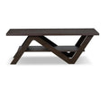 Contemporary Style Wooden Coffee Table with Open Bottom Shelf, Espresso Brown-Coffee Tables-Brown-Wood-JadeMoghul Inc.