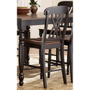 Contemporary Style Wooden Counter Height Chair with X-Back Design, Brown and Black, Set of Two-Bar Chairs-Brown and Black-Wood-JadeMoghul Inc.