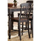 Contemporary Style Wooden Counter Height Chair with X-Back Design, Brown and Black, Set of Two-Bar Chairs-Brown and Black-Wood-JadeMoghul Inc.