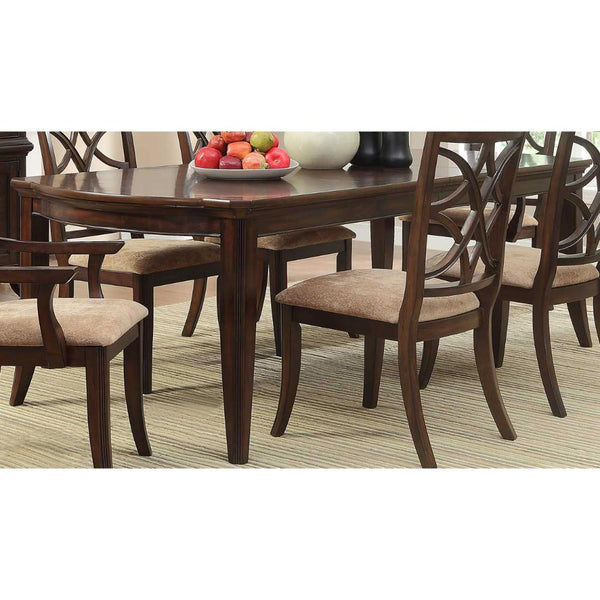 Contemporary Style Wooden Dining Table With Tapered Legs, Rich Cherry Brown-Dining Tables-Brown-Wood-JadeMoghul Inc.