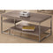 Contemporary Style Wooden Metallic Coffee Table With Two Shelves, Gray-Coffee Tables-Gray-Wood/Metal-JadeMoghul Inc.